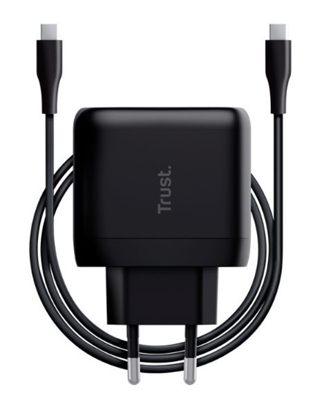 Trust Maxo 65W USB-C Charger With 2m USB-C Cable, Black (24817)