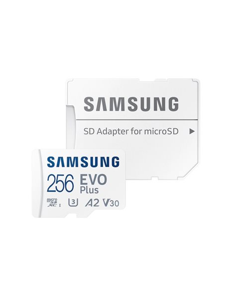 Samsung Evo Plus microSD Card (2021), 256GB, Class 10 U3 UHS-I, With Adapter (MB-MC256KA/EU)