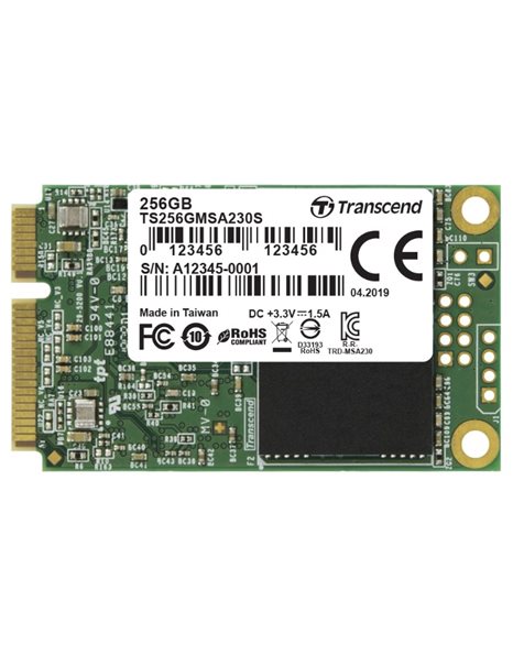 Transcend MSA230S 256GB SSD, mSATA, SATA III, 530MBps (Read)/400MBps (Write) (TS256GMSA230S)