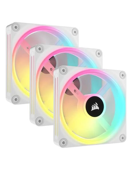 Corsair iCUE LINK QX120 RGB 3x120mm PWM PC Fans Starter Kit with iCUE LINK System Hub, White (CO-9051006-WW)