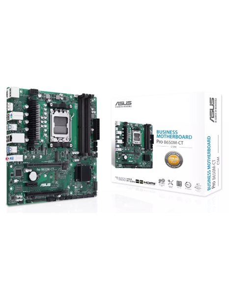 Asus Pro B650M-CT-CSM, AMD, Socket AM5, mATX, 4xDDR5, 4xSATA3, M.2, Raid, GLAN, USB3.2, HDMI, DP (90MB1EC0-M0EAYC)