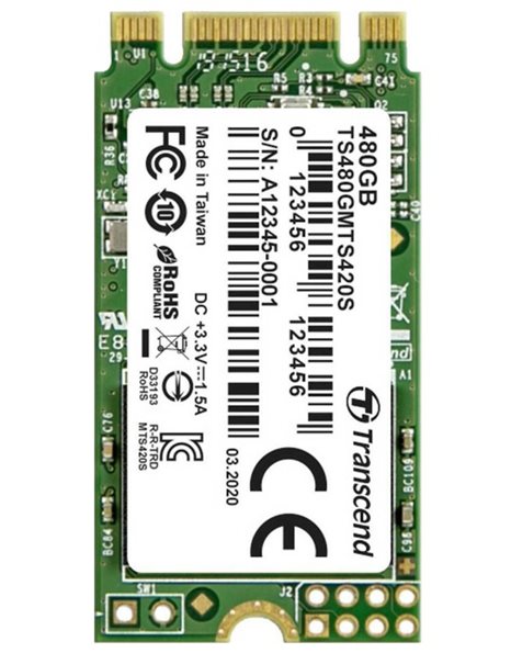 Transcend MTS420S 480GB SSD, M.2 2242, SATA3, 530MBps (Read)/480MBps (Write) (TS480GMTS420S)