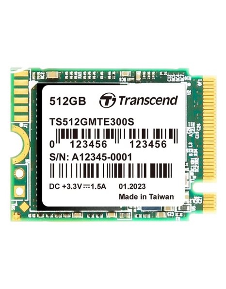 Transcend MTE300S 512GB SSD, M.2 2230, PCIe Gen3x4, 2000MBps (Read)/1100MBps (Write) (TS512GMTE300S)
