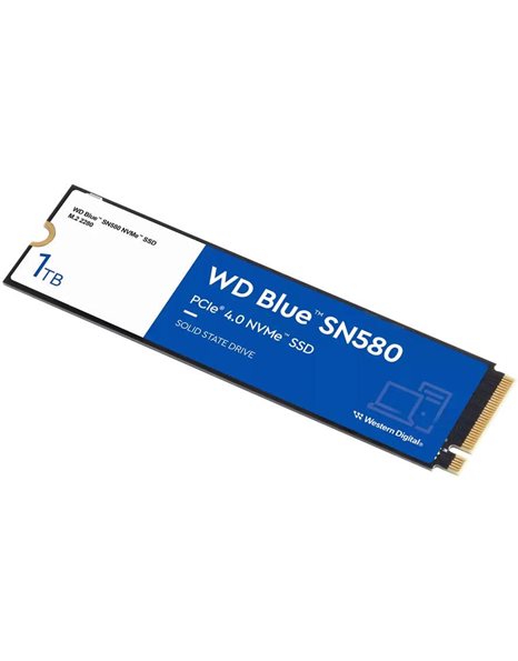 Western Digital Blue SN580 1TB SSD, M.2 2280, PCIe Gen4x4, 4150MBps (Read)/4150MBps (Write) (WDS100T3B0E)