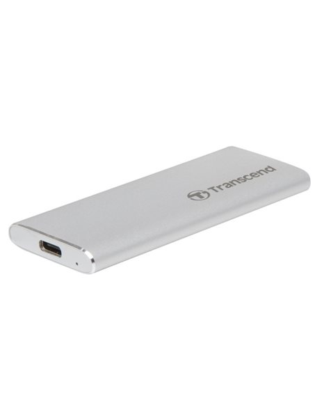 Transcend ESD260C Portable 1TB SSD, USB-C, USB 3.1 Gen 2, Up To 520MBps (Read)/Up To 460MBps (Write), Silver (TS1TESD260C)
