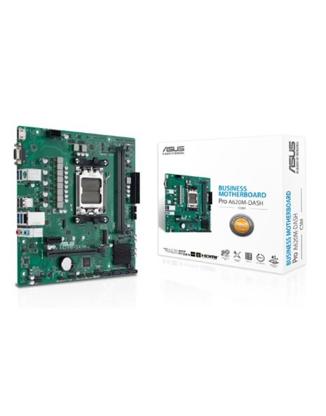 Asus Pro A620M-DASH-CSM, AMD, Socket AM5, mATX, 2xDDR5, 4xSATA3, M.2, Raid, GLAN, USB3.2, HDMI, VGA (90MB1GD0-M0EAYC)
