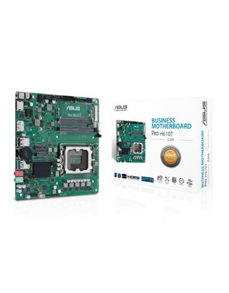 Asus Pro H610T-CSM, Intel, Socket 1700, Thin Mini-ITX, 2xDDR5, 2xSATA3, M.2, GLAN, USB3.2, HDMI, DP (90MB1G60-M0EAYC)