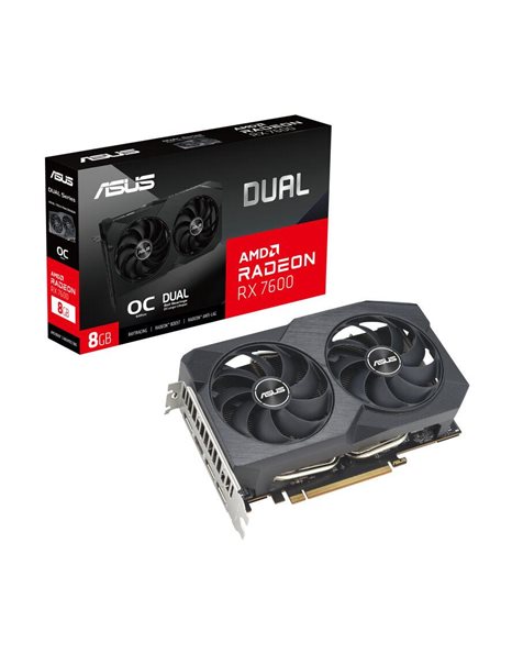 Asus Dual Radeon RX 7600 OC Edition V2 8GB GDDR6, 128-Bit, HDMI, DP (90YV0IH2-M0NA00) [DUAL-RX7600-O8G-V2]