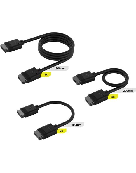 Corsair iCUE Link Cable Kit, 2x iCUE Link 100mm, 2x iCUE Link 200mm, 1x iCUE Link 600mm (CL-9011118-WW)