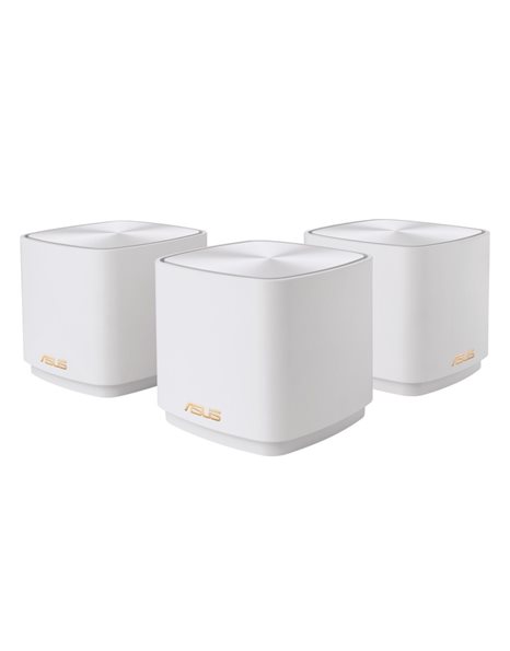 Asus ZenWiFi XD4 Plus Whole-Home Mesh WiFi 6 System, White, 3-Pack (90IG07M0-MO3C40)