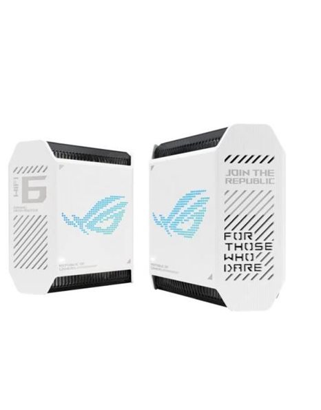 Asus ROG Rapture GT6 Gaming Mesh WiFi 6 System, White, 2-Pack (90IG07F0-MU9A40)