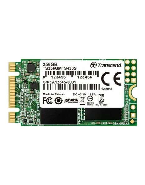 Transcend MTS430S 256GB SSD, M.2 2242, SATA3, 530MBps (Read)/400MBps (Write) (TS256GMTS430S)