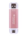 Transcend ESD310 Portable 512GB SSD, USB-A/USB-C, USB 10Gbps, Up To 1050MBps (Read)/Up To 950MBps (Write), Pink (TS512GESD310P)