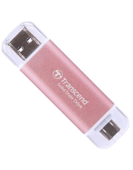 Transcend ESD310 Portable 1TB SSD, USB-A/USB-C, USB 10Gbps, Up To 1050MBps (Read)/Up To 950MBps (Write), Pink (TS1TESD310P)