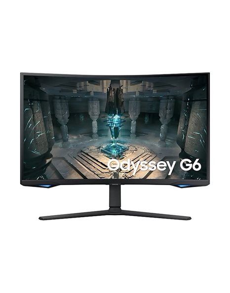 Samsung Odyssey G6, 32-Inch QHD VA Curved Smart Gaming Monitor, 2560x1440, 240Hz, 16:9, 1ms, 2500:1, USB, HDMI, DP, Ethernet, WiFi+BT, Speakers, Black (LS32BG650EUXEN)