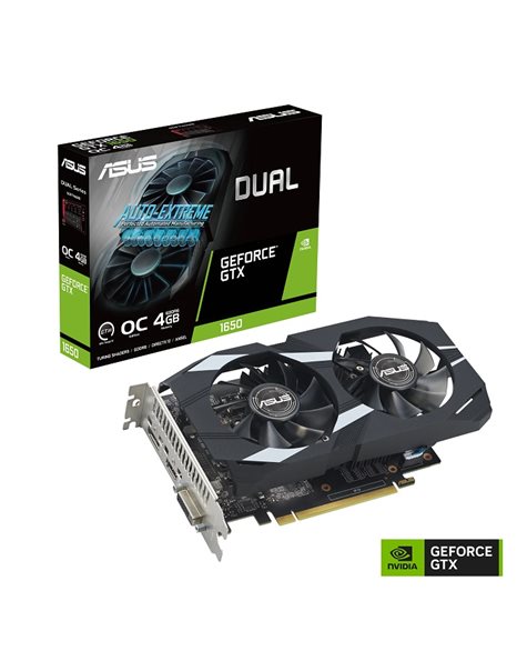 Asus Dual GeForce GTX 1650 OC Edition 4GB GDDR6 EVO, 128-Bit, HDMI, DP, DVI-D (90YV0EZD-M0NA00)