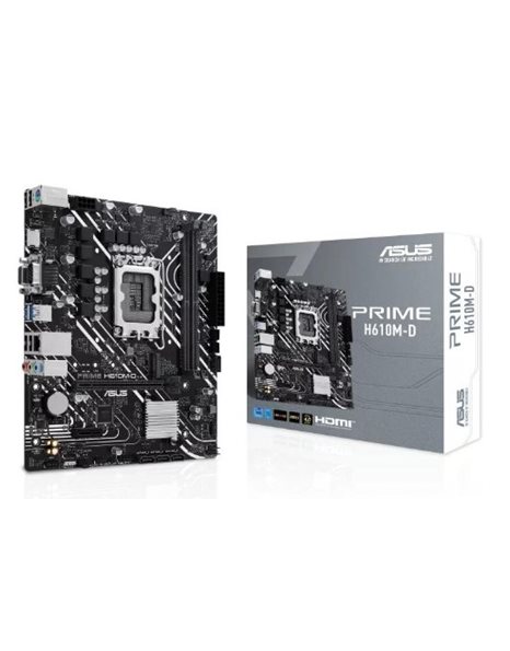 Asus Prime H610M-D, Intel, Socket 1700, mATX, 2xDDR5, 4xSATA3, M.2, GLAN, USB3.2, HDMI, VGA (90MB1G80-M0EAY0)