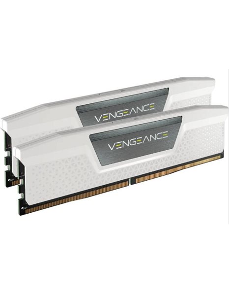 Corsair Vengeance 64GB Kit (2x32GB) 5600MHz UDIMM DDR5 CL40 1.25V, White (CMK64GX5M2B5600C40W)
