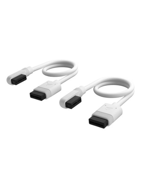 Corsair iCUE Link Cable, 2x200mm With Straight/Slim Right Angle Connectors, White (CL-9011131-WW)