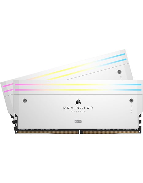 Corsair Dominator Titanium RGB 64GB Kit (2x32GB) 6400MHz UDIMM DDR5 CL32 1.40V, White (CMP64GX5M2B6400C32W)