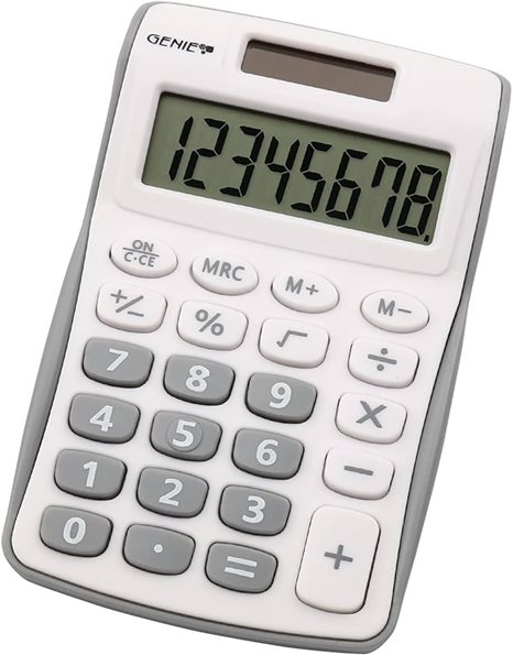 Genie 120B Pocket Calculator 8 Digit 12494 Silver/White (4015468124942)