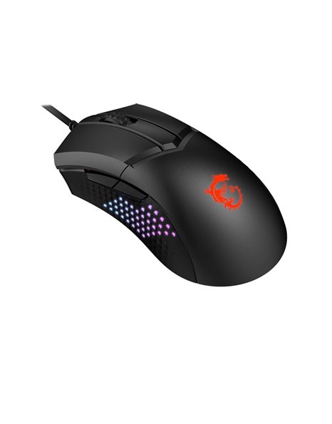 MSI Clutch GM51 Lightweight RGB Wired Optical Gaming Mouse, 6 Buttons, Up To 26000dpi, Black (S12-0402180-C54)