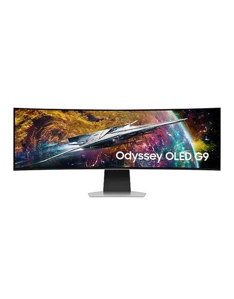 Samsung Odyssey OLED G9 G95SC, 49-Inch OLED Gaming Curved Smart Monitor, 5120x1440, 240Hz, 32:9, 0.03ms, 1000000:1, HDMI, DP, WiFi+BT, Speakers, Silver (LS49CG950SUXDU)