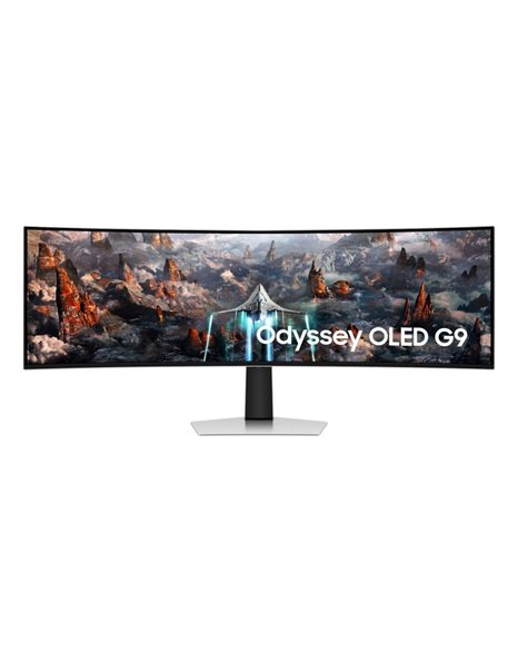 Samsung Odyssey OLED G9 G93SC, 49-Inch OLED Gaming Curved Monitor, 5120x1440, 240Hz, 32:9, 0.03ms, 1000000:1, USB, HDMI, DP, Speakers, Silver (LS49CG934SUXEN)