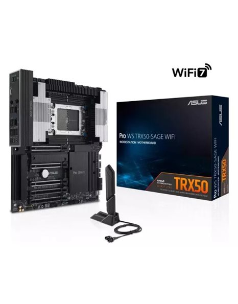Asus Pro WS TRX50-Sage WiFi, AMD, Socket sTR5, CEB, 4xDDR5, 4xSATA3, M.2, RAID, 10GLAN+2.5GLAN, WiFi+BT, USB3.2 (90MB1FZ0-M0EAY0)
