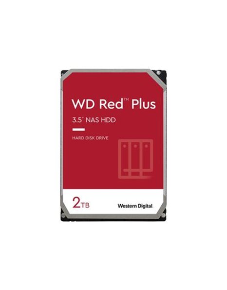 Western Digital Red Plus HDD, 2TB, 3.5-Inch SATA3 6Gb/S, 512MB Cache, 5400rpm, For NAS (WD20EFPX)