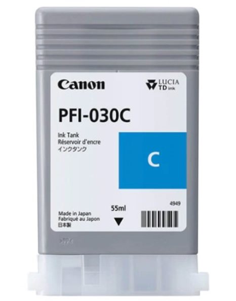 Canon PFI-030 Ink Cartridge, 55ml, Cyan (3490C001)