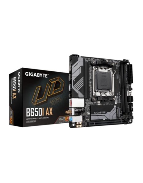 Gigabyte B650I AX (rev. 1.0), AMD, Socket AM5, Mini-ITX, 2xDDR5, 2xSATA3, M.2, Raid, 2.5GLAN, WiFi+BT, USB3.2, HDMI, DP (B650I AX)