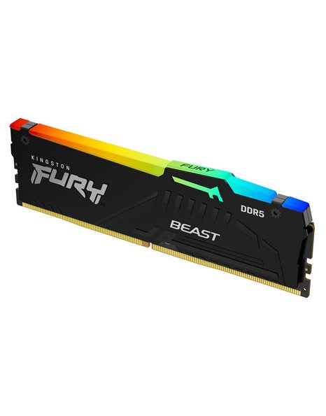 Kingston FURY Beast RGB 16GB 6000MHz UDIMM DDR5 CL30 1.35V, Black (KF560C30BBA-16)