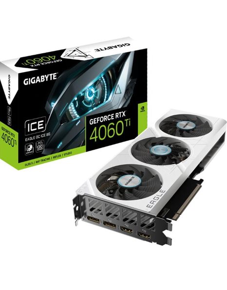 Gigabyte GeForce RTX 4060 Ti Eagle OC Ice 8GB GDDR6, 128-Bit, HDMI, DP (GV-N406TEAGLEOC ICE-8GD)