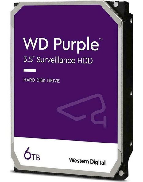 Western Digital Purple Surveillance 6TB HDD, 3.5-Inch, SATA, 5400rpm, 256MB Cache, Recertified (WD63PURZ)
