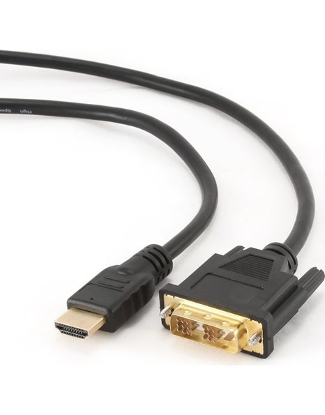 Gembird HDMI to DVI male-male cable with gold-plated connectors, 1.8m, bulk (CC-HDMI-DVI-6)