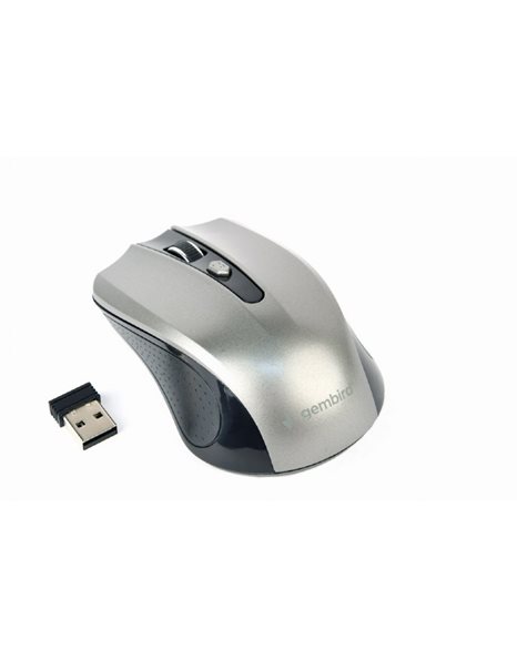 Gembird Wireless Optical Mouse, 1600DPI, 4 Buttons, Black/SpaceGrey (MUSW-4B-04-BG)