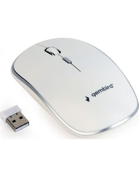 Gembird Wireless optical mouse, white, 1600dpi (MUSW-4B-01-W)