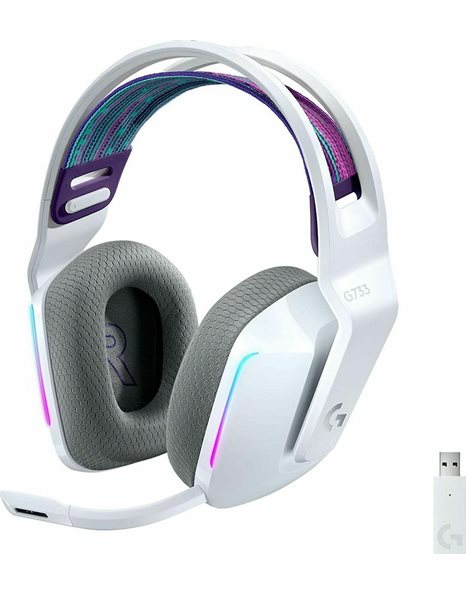 Logitech G733 Lightspeed RGB Gaming Headset, White (981-000883)