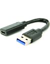 Gembird USB 3.1 AM to Type-C female adapter cable, 10cm, black (A-USB3-AMCF-01)