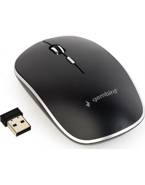 Gembird Wireless optical mouse, black, 1600dpi (MUSW-4B-01)