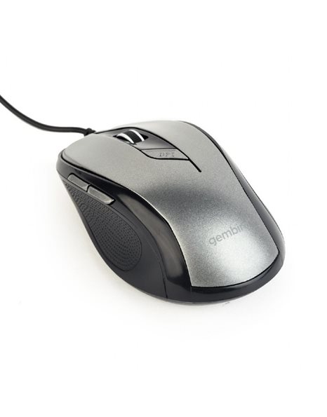 Gembird Optical mouse, black/spacegrey, 6 Buttons, 1600dpi (MUS-6B-01-BG)