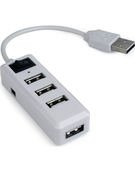 Gembird USB 2.0 4-port hub with switch, white (UHB-U2P4-21)