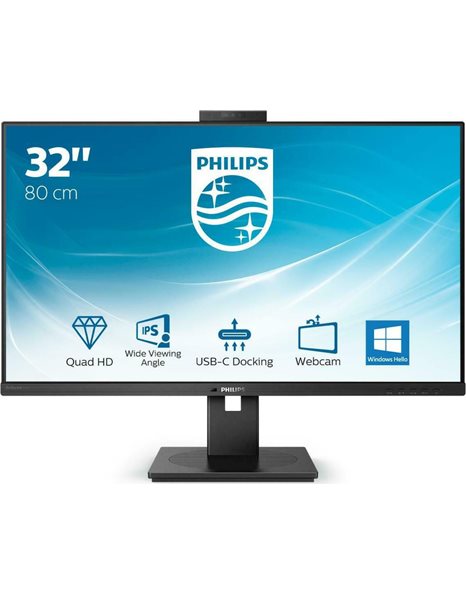 Philips P Line 326P1H 31.5-Inch LED IPS QHD Monitor, 2560x1440, 16:9, 4ms, 1000:1, HDMI, DP, Speakers (326P1H/00)