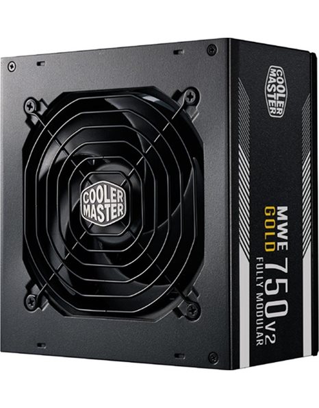CoolerMaster MWE V2, 750W Power Supply, 80+ Gold, Active PFC, FullModular, 120mm Fan (MPE-7501-AFAAG)