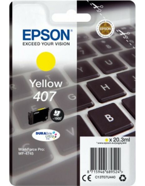 Epson 407 Cartridge, 38.1 Ml, XL Yellow (C13T07U440)
