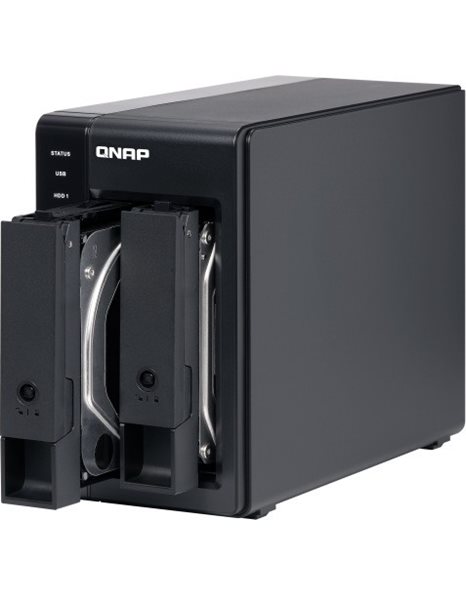 Qnap TR-002, 2 Bay USB Type-C Direct Attached Storage with Hardware RAID (TR-002)