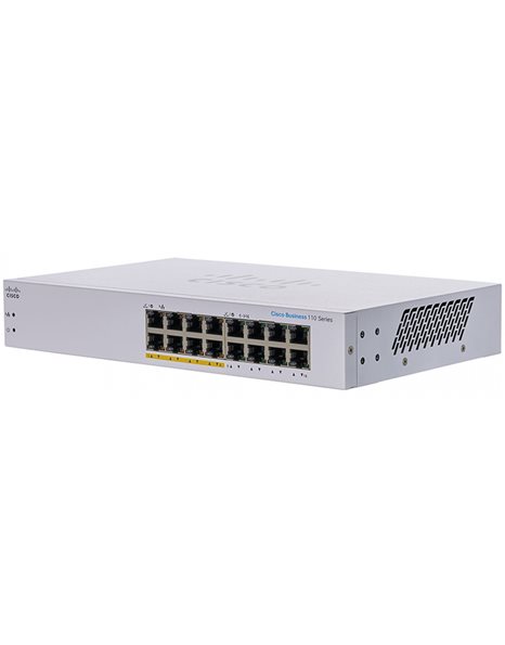 Cisco CBS110-16PP-EU, 16-Port Gigabit Unmanaged Switch, POE (CBS110-16PP-EU)