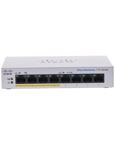 Cisco CBS110-8PP-D-EU, 8-Port Gigabit Unmanaged Switch, POE (CBS110-8PP-D-EU)
