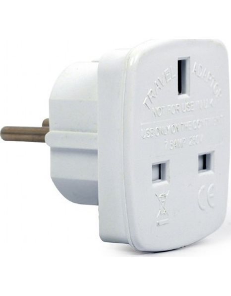 Gembird AC power adapter, UK socket to EU Schuko plug, 7.5 A (A-AC-UKEU-001)